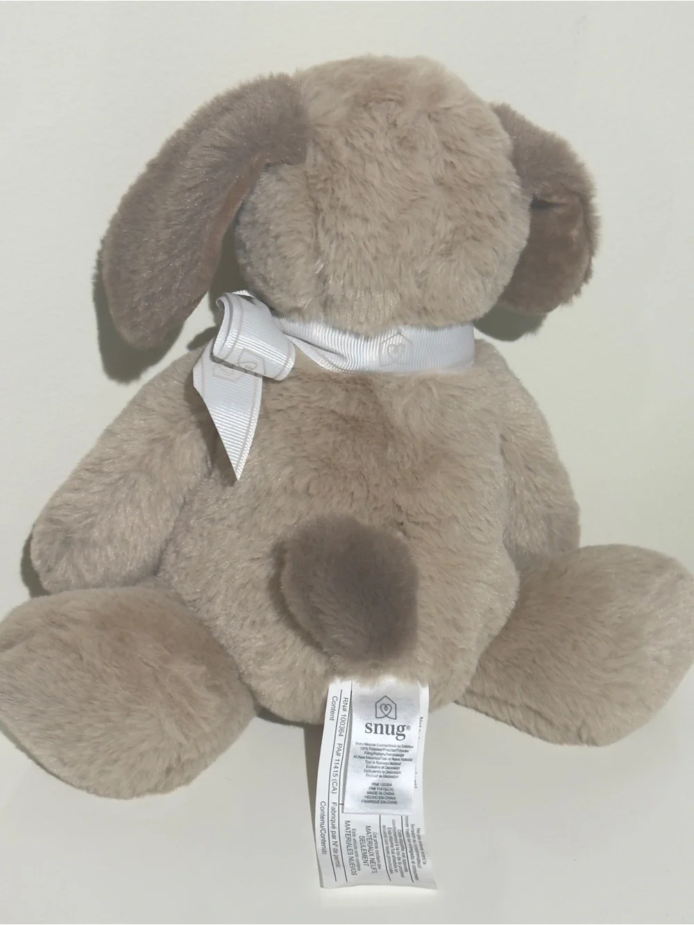 Plush Puppy Dog Toy in Taupe